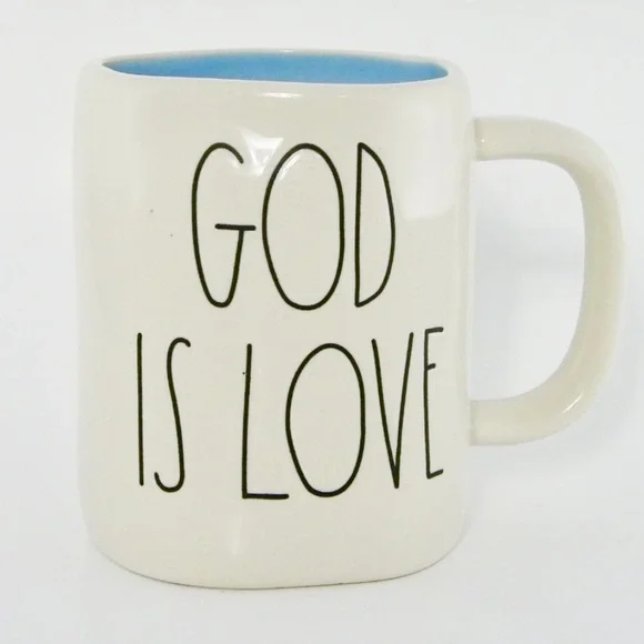 15. Rae Dunn Magenta GOD IS LOVE Coffee Tea Mug Cup Extra Large - Picture 1 of 3